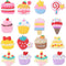 SUNNYCLUE 84pcs 14 Styles PVC Shoe Charms Cute Shoes Charm Flatback Cabochon Food Theme Plastic Summer Ice Cream Cake Strawberry Lollipop Pink Kaw...