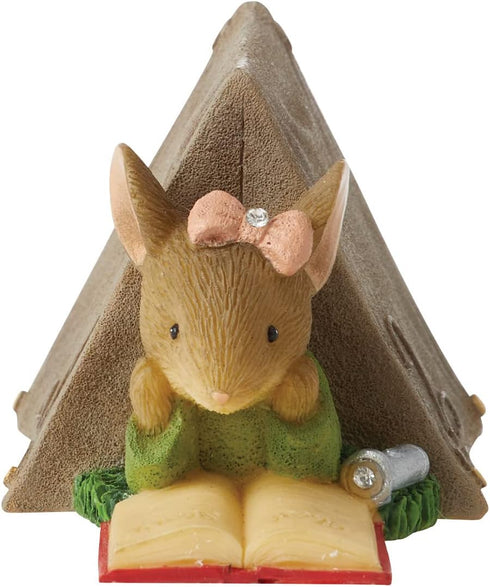 Enesco Tails with Heart Happy Camper Ghost Story Mouse Miniature Figurine, 1.54 Inch, Multicolor...