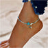 Boho Starfish Beaded Anklet Bracelets White Beads Anklet Beach Beaded Ankle Bracelet Summer Blue Starfish Foot Chain Jewelry for Women...