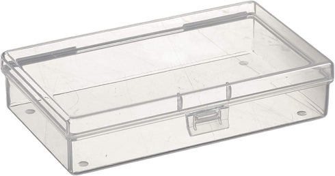 7 Pieces Mixed Sizes Rectangular Empty Mini Clear Plastic Organizer Storage Box Containers with Hinged Lids for Small Items and Other Craft Projec...