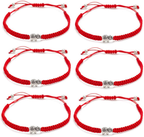 kelistom 6pcs Red String Evil Eye Charm Bracelets for Women Men Handmade Macrame Braided Kabbalah Bracelet for Protection Friendship Adjustable...