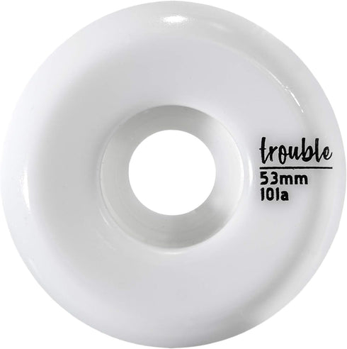 TROUBLE SKATEBOARDS Blank Wheels 53mm Skateboard White Blanks (W1)...
