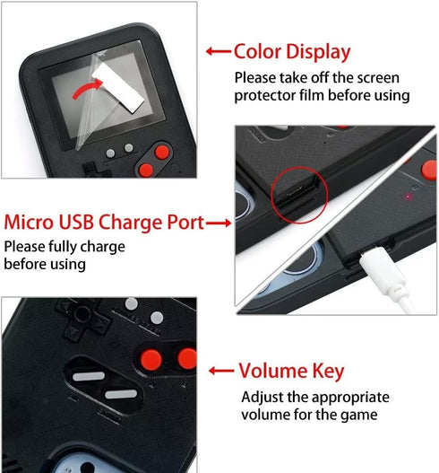 WeLohas Gameboy Case for iPhone 11 Only,Handheld Retro 168 Classic Games,Color Video Display Game Case for iPhone,Anti-Scratch Shockproof Phone Co...