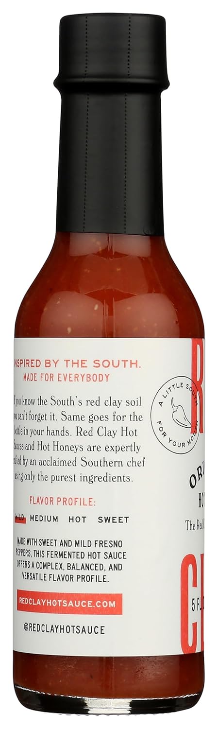 Original Hot Sauce by Red Clay Hot Sauce, Southern Style Condiment and Marinade, Gluten Free, Sugar Free, Keto Friendly, Sustainably Sourced, Mild...