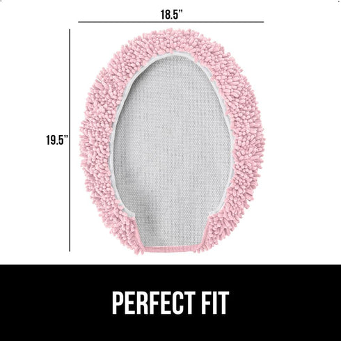 GORILLA GRIP Soft Chenille Bathroom Toilet Lid Cover, Machine Washable Seat Covers, 19.5x18.5, Stays in Place Rubber Backing, Fits Most Round, Elo...