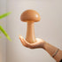 Small Wood Mushroom Lamp, LED Cordless Bedside Touch Lamp, Portable Dimmable Battery Mushroom Lamp for Bedroom Nightstand...