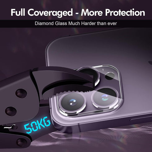 3PCS Rear Back Camera Lens Protector Tempered Glass for iPhone 14 Pro/ 14 Pro Max - HD Clear Full Coverage Guard......
