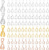 1 Box 100Pcs 4 Colors 14mm Pinch Clip Bail Clasp Snap on Bails Gold Silver Pendant Pinch Clip Clasps Brass Connector Clips for Jewelry Making Clas...