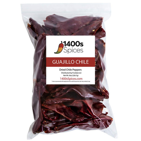8oz Guajillo Stemless Chile, Whole Dried Red Chile Mexican Peppers, Chiles Descolados, Versatile Mexican Ingredients for Mexican Salsa, Dried Mexi...