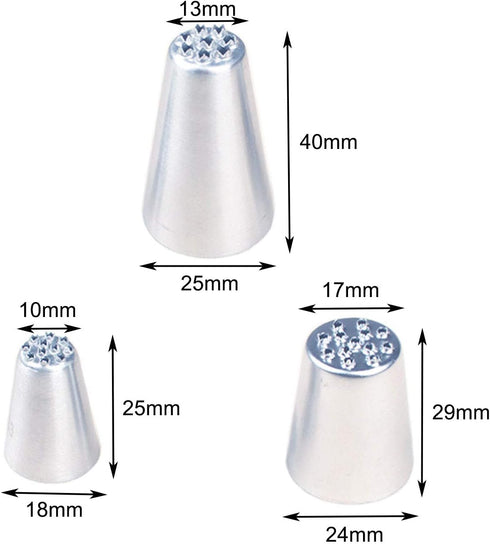 5 Pieces Large Piping Tips Set and 3Pcs Russian Grass Cream Tips DIY Decor Baking Tool, Stainless Steel Piping Nozzles Kit for Pastry Cupcakes Cak...