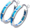 925 Sterling Silver Hoop Earring, Opal Small Hoop Earring for Women, Hypoallergenic Jewelry Cubic Zirconia Huggie Hoop Earrings Blue and White...