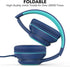 A8 Over-Ear Headphones with Microphone, Lightweight Folding Stereo Bass Headphones with 1.5M No-Tangle Cord, Portable Wired Headphones for Smartph...