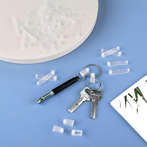 100pcs Acrylic Keychain Clips, Clear Plastic Keychain Connectors for Office, Credit Card, Craft & Jewelry Making (Transparent Color)...