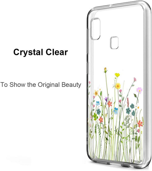 Unov Case Compatible with Galaxy A10e Galaxy A20e Case Clear with Design Soft TPU Shock Absorption Slim Embossed Pattern Protective 5.8 inch (Flow...