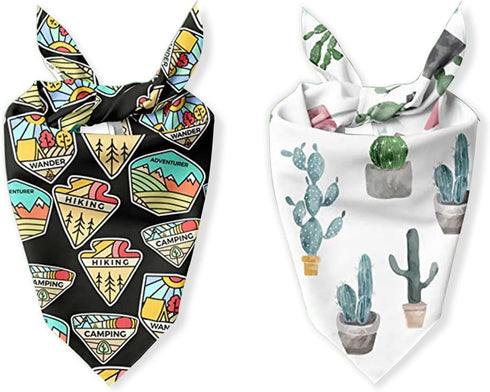 BARKLOOM Dog Bandana - Arizona Detour Set - Black & White Dog Outfit with Adventure & Cactus Themes - Elegant Dog Accessories for Your Beloved Pet...