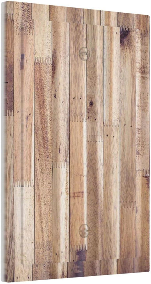 Rustic Country Plank Brown Old Wood Single Blank Light Switch Cover 1 Gang No Device Wall Plate Decorative Electrical Switchplate Faceplate for Ba...