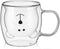 Patelai Cute Bear Tea Cup Double Wall Glass Milk Coffee Bear Mug with Handle Insulated Espresso Christmas Beer Cup Cute Birthday Gift for Women Me...