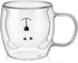Patelai Cute Bear Tea Cup Double Wall Glass Milk Coffee Bear Mug with Handle Insulated Espresso Christmas Beer Cup Cute Birthday Gift for Women Me...