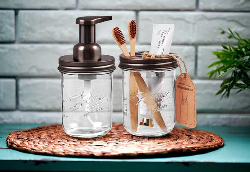 SheeChung Bathroom Accessories, Toothbrush Holder, Foaming Soap Dispenser, Bathroom Decor, Bathroom Accessory Set, Dish Soap Dispenser for Bathroo...