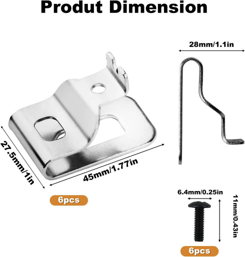 Belt Clips for Dewalt 20V Tool, Dewalt clip 6pcs Replacement Belt Hook Clip for Dewalt 20V Max Tools, 304 Stainless Steel Drill Belt Clips for Dew...
