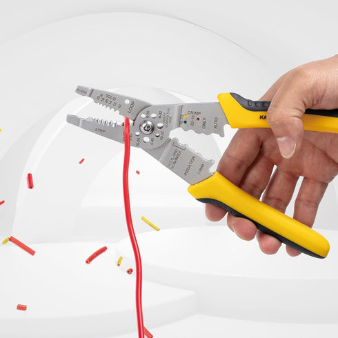 KATA 8 Inch Wire Cutter Wire Stripper, Cutting for 10-20 AWG Solid Wire and 12-22 AWG Stranded Wire, Wire Stripper Crimper Crimping Tool for Elect...