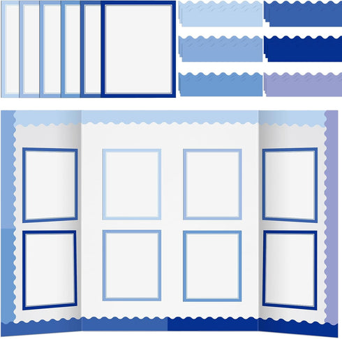 90 Pcs Science Fair Board Supplies Include 72 Trim Scalloped Bulletin Board Borders 18 Presentation Board Subtitles for Classroom Office Display B...