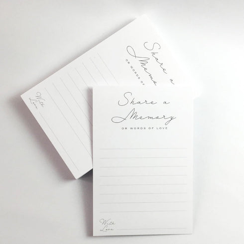 Share a Memory Cards - Minimalist Well Wishes Card - 4 x 6 - Set of 50 - for Celebration of Life, Weddings, Anniversaries, Memorials, Funerals, Bi...
