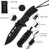ALBATROSS Spring Assisted Folding Knife, 3.5" Black Blade, 4.75" Handle,Pocket Knife with Fire Starter, Paracord and Whistle, Liner Lock?Carrying ...