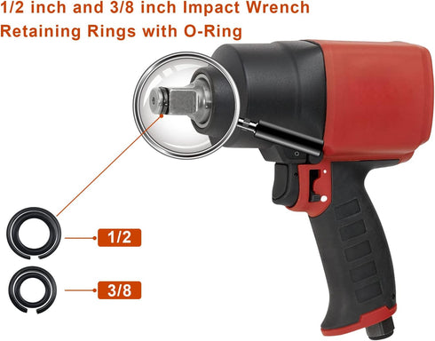 1/2" 3/8" Impact Wrench Retaining Socket Rings & with Ring Wrench o ring for Electric Wrench Air Wrench, Impact friction ring, pull ring?10 sets?...
