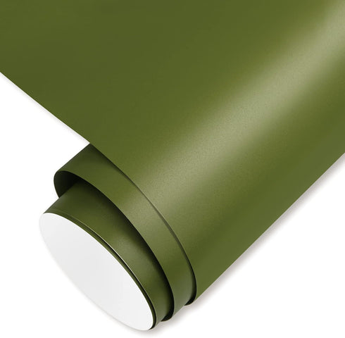 Gatichetta Self Adhesive Vinyl Craft Permanent Vinyl Roll 12" x 10ft for Cricut, Silhouette & Cameo,Matte Olive Green...