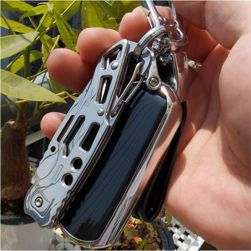 4 Pack Self-Defense Folding Knife With Key Ring Easy To Everyday Carry, Outdoor Survival Stainless Steel Pocket Knife (Silver)...