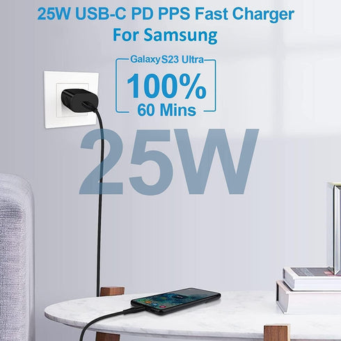 25W Super Fast Samsung A55 A15 A54 Type C Charger USB C Charging Block for Samsung Galaxy A35 S24 A14 5G S23 Ultra S22 S21 FE S20 Z Flip5 Fold5,Wa...