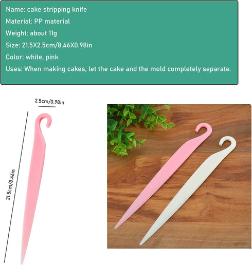 4 Pack Cake Stripping Knife Scraper Cookie Demoulding Knives Release Cakes from Metal Pans Plastic Butter Cream Scrapers for DIY Baking Bakeware B...