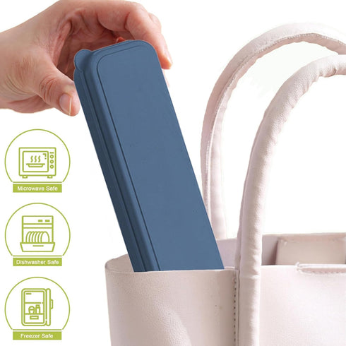 Reusable Travel Utensils Set with Case, Wheat Straw Portable Plastic Fork Spoons Knife Cutlery, Camping Eco-Friendly BPA Free Tableware for Kids A...