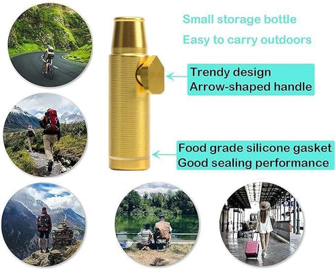 3 Pack NTIERA Mini Pepper Shaker,Premium Metal SnufBullet Spice and Sweetener Portable Travel Storage (Anodized Aluminum)...