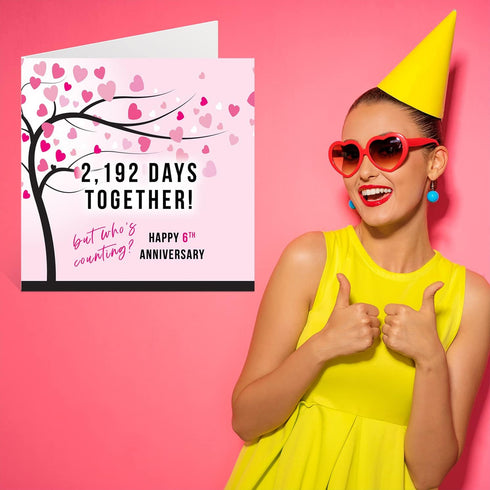 Funny Iron Anniversary Card for Wife or Husband - 2192 Days Together - I Love You Gifts, Happy 6th Wedding Anniversary Cards for Partner, 5.7 x 5....