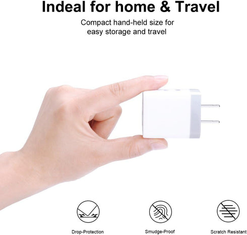 Muti Port USB Wall Charger,Sicodo 3.1Am Universal Travel Charger Block Power Plug Adapter Compatible with iPhone 15/14/13/12/11/X/8/Plus Pro Max M...
