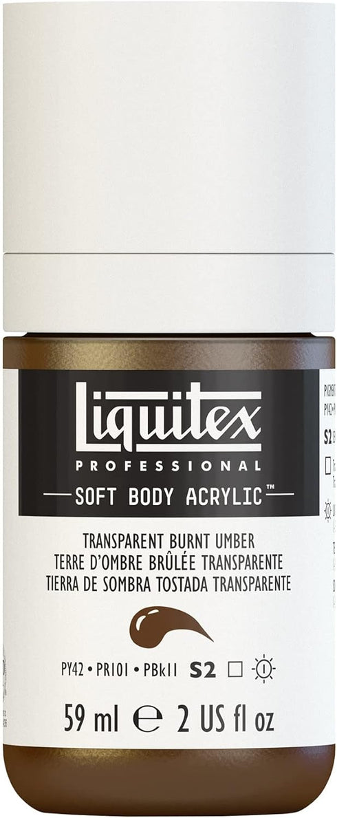 Liquitex Professional Soft Body Acrylic Paint, 59ml (2-oz) Bottle, Transparent Burnt Umber...