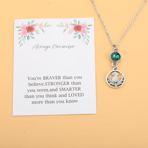 WSNANG Scottish Thistle Necklace Scottish Gifts for Women Thistle Pendant Necklace Scottish Blessing Jewelry...