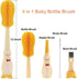 Silicone Bottle Cleaning Brush for Baby, 4-in-1 Baby Bottles Cleaner Set - Bottle/Straw/Nipple/Neck Brushes (Yellow)...
