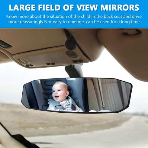 Rear View Mirror, 12" Large Convex Rearview Mirror, Anti-Glare Car Panoramic Rear View Mirror, Learner Driving Instructor Mirror SUVs Universal Ex...
