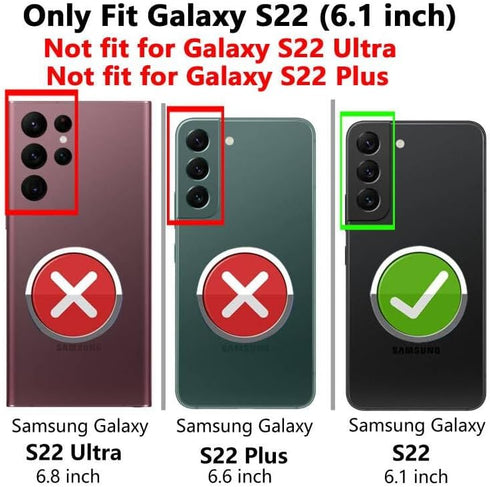 yuanming for S22 Phone Case,+Screen Protector,with Magnetic Kickstand,Built-in 360° Rotation Ring Holder,Plating Gold Edge Slim Soft TPU Shockproo...