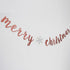 Rose Gold Glitter Merry Christmas Banner-Great for Christmas Party Decor- Holiday Home Mantle Fireplace Party Decorations...