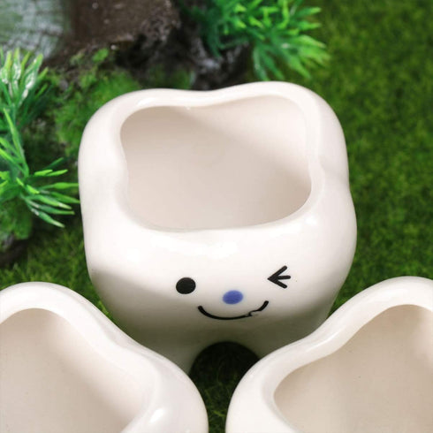 Ceramic Planter Ceramic Planter 2pcs Ceramic Tooth Planter Mini Porcelain Succulents Flower Pot Cute Pen Pencil Holder for Office Home Desk Decor ...