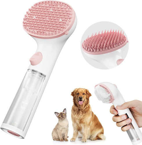 Foaming Soap Cat Bath Brush, Shampoo Foaming Dispenser With Soft Silicone Bristles, Adjustable Pet Clean & Massage Brush for Cats Kitten Grooming ...