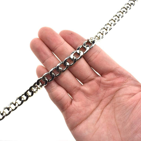 HAHIYO Purse Chain Strap Length 55.1 inches Bright Silver for Shoulder Cross Body Sling Purse Handbag Clutch Replacement Strap Comfortable Flat 0....