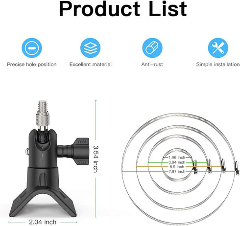 No-Drill Outdoor Security Camera Pole Mount, Universally Compatible with Eufy, Arlo, Simplisafe, and More...