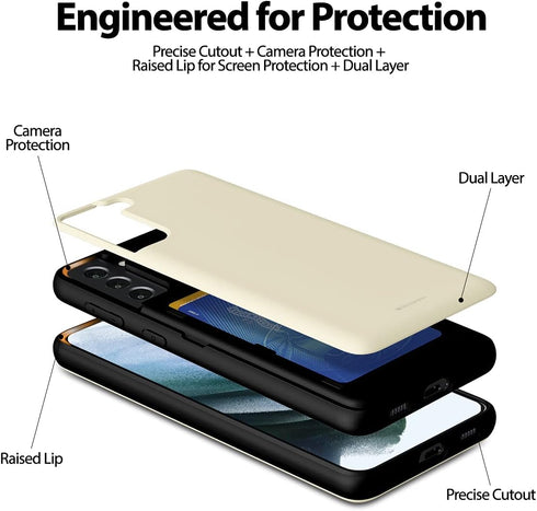 GOOSPERY for Galaxy S21 Plus 6.7"(2021) Card Holder Wallet Case, Easy Magnetic Door Closure Protective Dual Layer Bumper Sturdy Phone Back Cover w...