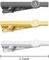 Tie Clips for Men, Black Gold Silver 2.1inch Initial Alphabet Letter Tie Clip Bar Set...