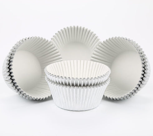 Gifbera Standard Silver Foil Cupcake Liners Metallic Paper Muffin Baking Cups 200-Count (Silver)...
